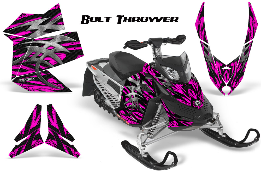 Skidoo REV XP Graphics Kit Bolt Thrower Pink